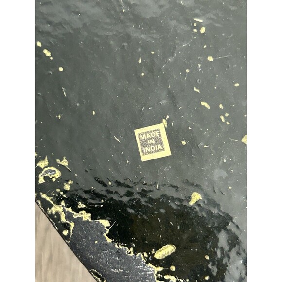 Vintage India Hand Painted Lacquered Paper Mache Lidded Trinket Box Blue Floral - Picture 7 of 12